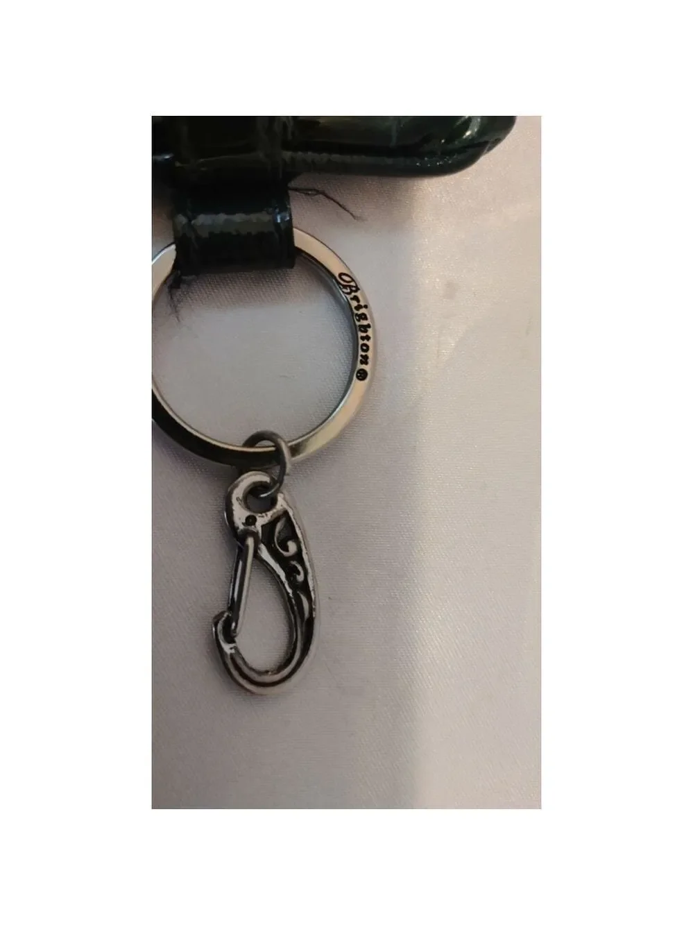 Brighton Green Patent Croc Embossed Keychain Accessories Pouch